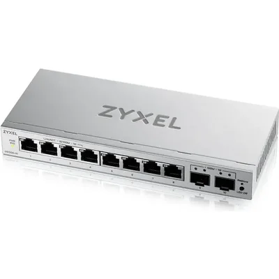 Суич ZyXEL GS-1200-10, V3, Управляем, 8 портов, 10/100/1000 с 2Gbe Uplink