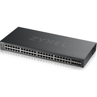 Суич ZyXEL GS-2220-50, 48-портов Layer2+, 44x Gb+ 4x Gbcombo (RJ45/SFP) + 2x Gb SFP, управляем