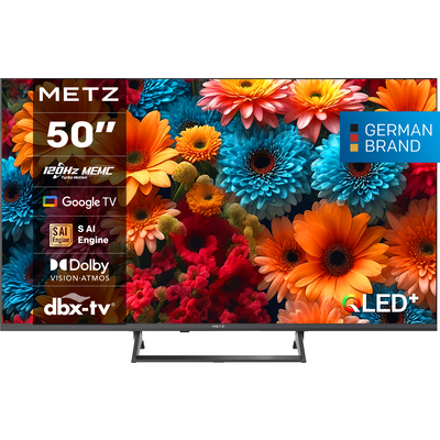 METZ Телевизор 50" UHD QLED SMART TV, 120Hz, 4K, Google TV, 126.0см