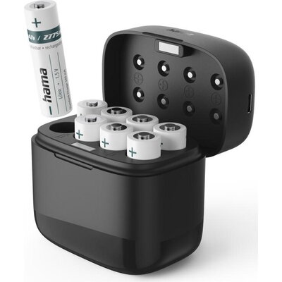 HAMA Зарядно за батерии с 8x AA литиево-йонни батерии, 2000 mAh, едноканално зареждане