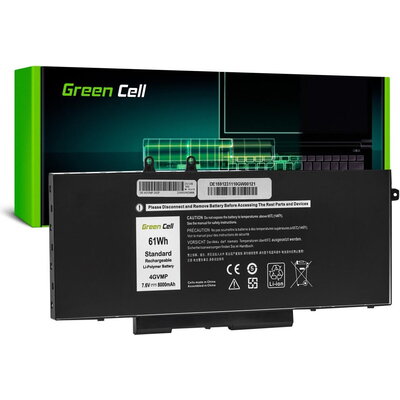Батерия за лаптоп Dell Latitude 5400 5410 5500 5510 Precision 3540 3550 4GVMP 7,4V 8000mAh GREEN CELL