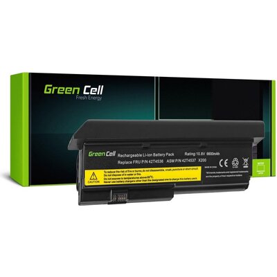 Батерия  за лаптоп IBM Lenovo ThinkPad X200 X201 X201i 42T4534 10.8V 6600mAh GREEN CELL