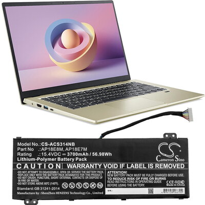Батерия  за лаптоп ACER ASPIRE NITRO 5 AN517-51-57NL, Nitro 7 AN715-51-58X1, Predator Helios 300 AP18E7M LiPo 15,4V  3700mAh CAM