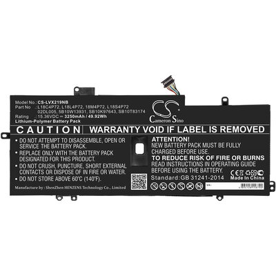 Батерия за лаптоп LENOVO ThinkPad X1 Carbon 2019, L18C4P72 LiPo 15.36V 3250mAh CAMERON SINO Батерия за лаптоп LENOVO ThinkPad X1 Carbon 2019, L18C4P72 LiPo 15.36V 3250mAh CAMERON SINO