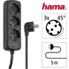 HAMA Разклонител 3 гнезда, 5м, черен