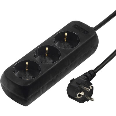 HAMA Разклонител 3гнезда, 1.4м,черен