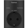 HAMA Контакт с вградена защита от пренапрежение, черен