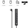 Разклонител Hama, 4-гнезда, USB-C/A 65 W, PD, ключ on/off, 1,4 м, черен/сив