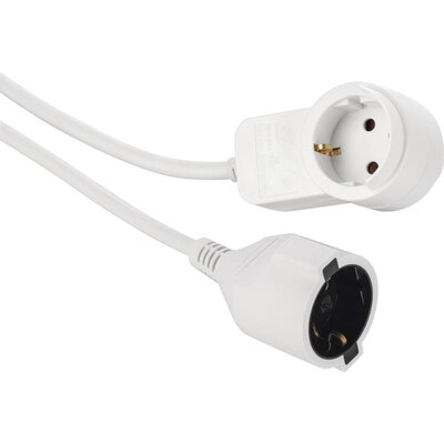 Удължителен кабел HAMA Powerplug, Допълнителен контакт, 3.0 m, Бял