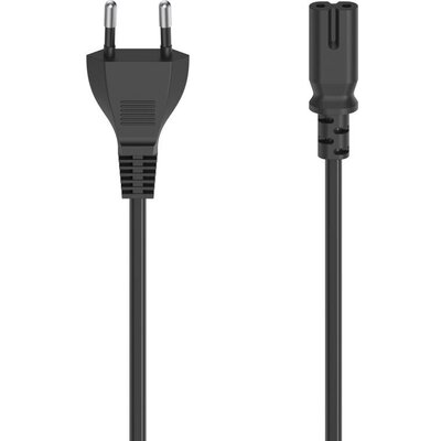 Захранващ кабел HAMA Euro Plug - 2-Pin, 2.5 m, Черен