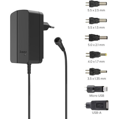 Hama Универсално захранване, регулируемо, 2250mA, 27W, max. 12V, 7 адаптера