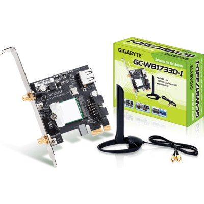 Безжичен PCI Express адаптер Gigabyte GC-WB1733D-I, 2x2 802.11ac 160MHz, Bluetooth 5.0