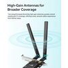 Безжичен адаптер TP-LINK Archer TX20E, PCIe, 1800Mbps, Wireless AX, 2.4GHz /5GHz, BT 5.2, 2x външни антени