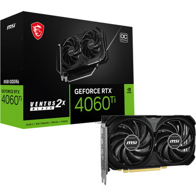 MSI Nvidia GeForce RTX 4060 Ti 8G VENTUS 2X BLACK E1 OC