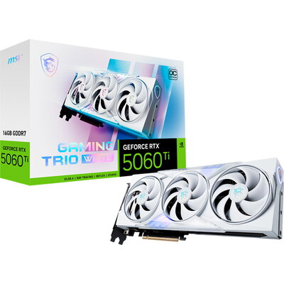 Видео карта MSI NVIDIA GeForce RTX 5060 Ti 16G GAMING TRIO OC WHITE