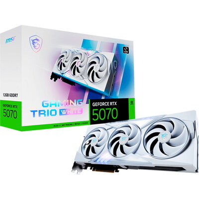MSI Video Card Nvidia GeForce RTX 5070 12G GAMING TRIO White, 12GB GDDR7, 192bit, Effective Memory Clock: 28000MHz, Boost: 2512 