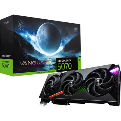 MSI Video Card Nvidia GeForce RTX 5070 12G VANGUARD SOC, 12GB GDDR7, 192bit, Effective Memory Clock: 28000MHz, Boost: 2640 MHz, 