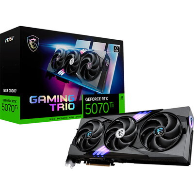 MSI Video Card Nvidia GeForce RTX 5070 TI 16G GAMING TRIO, 16GB GDDR7, 256bit, Effective Memory Clock: 28000MHz, Boost: 2452 MHz