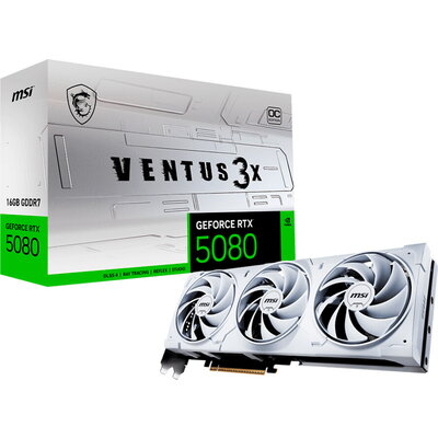 MSI Nvidia GeForce RTX 5080 16G VENTUS 3X OC WHITE