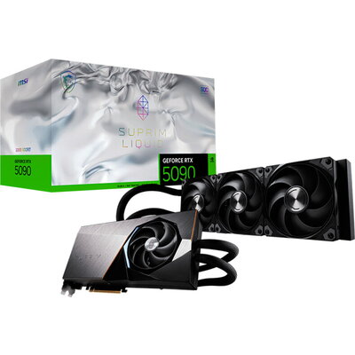 MSI Video Card NVIDIA GeForce RTX 5090 32G SUPRIM LIQUID SOC, 32GB GDDR7, 512-bit, 2580 MHz Boost (Gaming Mode), 21760 CUDA Core