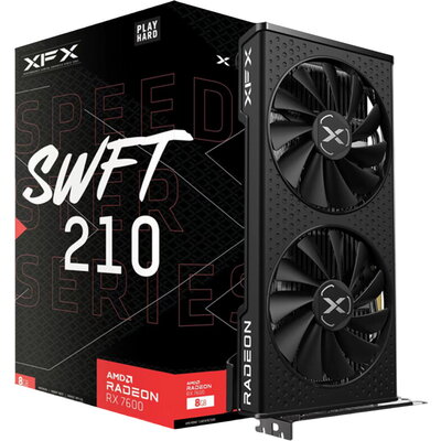 XFX SPEEDSTER SWFT210 RADEON RX7600 CORE Gaming Graphics Card with 8GBGDDR6 HDMI 3xDP, AMD RDNA™ 2