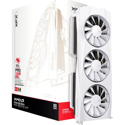 XFX Quicksilver AMD Radeon RX 9070XT White Magnetic Air Edition with 16GB GDDR6 HDMI 3xDP, AMD RDNA 4