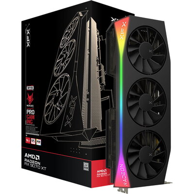 XFX Mercury AMD Radeon RX 9070XT OC Gaming Edition with RGB 16GB GDDR6, HDMI 3xDP