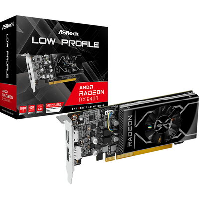 ASRock AMD Radeon RX 6400 Low Profile 4GB ASRock AMD Radeon RX 6400 Low Profile 4GB