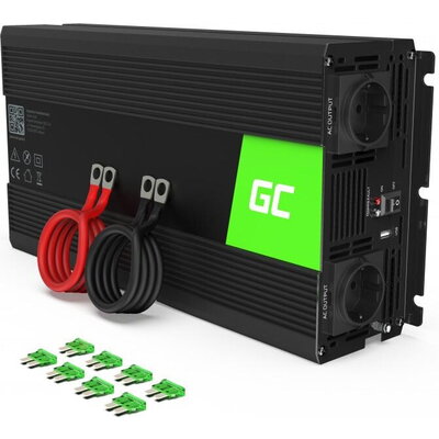 Инвертор GREEN CELL, 12/220V,  DC/AC, 1500W/3000W, Модифицирана синусоида