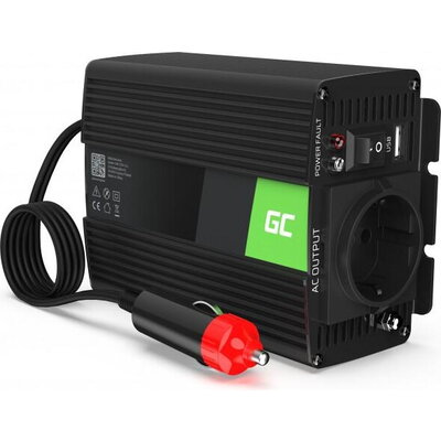 Инвертор GREEN CELL, 12/220V,  DC/AC, 150W/300W, Чиста синусоида