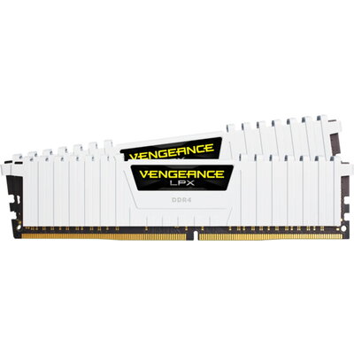 CORSAIR DDR4, 3200MHz 16GB 2x8GB Dimm, 16-20-20-38, XMP 2.0, Vengeance LPX White Heatspreader, Black PCB, 1.35V