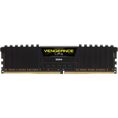 CORSAIR DDR4, 3200MHz 8GB 1x8GB Dimm, Unbuffered, Single Rank, 16-20-20-38, XMP 2.0, Vengeance LPX black Heatspreader, Black PCB