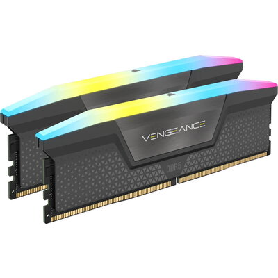 CORSAIR VENGEANCE RGB DDR5 32GB (2x16GB) DDR5 6000 CL36-44-44-96 1.4V AMD EXPO Memory - Grey,  0840006679653