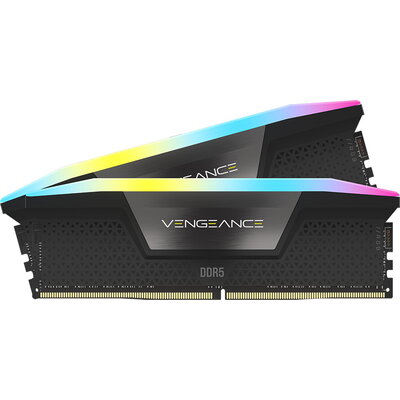 Corsair DDR5, 6000MT/s 32GB 2x16GB DIMM, Unbuffered, 36-44-44-96, Std PMIC, XMP 3.0, VENGEANCE RGB DDR5, Black