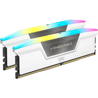 Corsair DDR5, 6000MT/s 32GB 2x16GB DIMM, VENGEANCE RGB DDR5, white