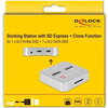 Докинг станция Delock 1 x M.2 NVMe SSD + 1 x M.2 SATA SSD, SD Express Card Reader, Клониране