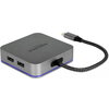 Докинг станция Delock USB-A, USB-C, HDMI, Gigabit LAN, PD, Подсветка, Сив