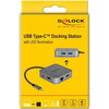 Докинг станция Delock USB-A, USB-C, HDMI, Gigabit LAN, PD, Подсветка, Сив