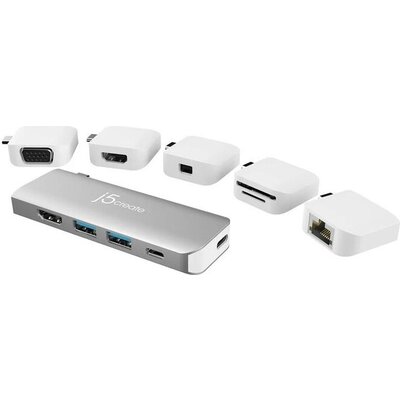 Докинг станция j5create JCD389, 11 в 1, за MacBook, MacBook Pro, MacBook Air, Сребрист