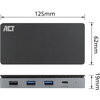 ACT Докинг станция USB-C, 4K, 2 x HDMI, Ethernet, USB-C, 3x USB-A