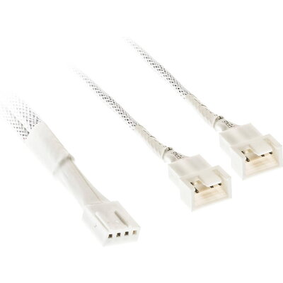Кабел Kolink PWM 1-2 Сплитер - 35 cm, оплетен, Бял