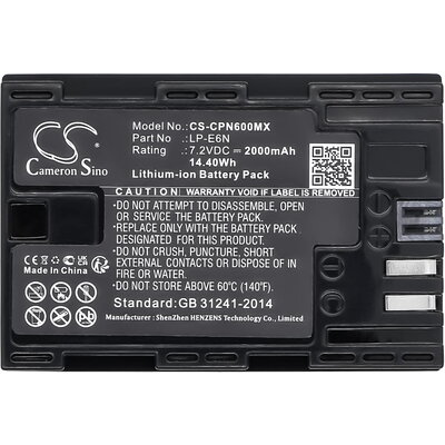 Батерия за фотоапарат CANON EOS 5D, EOS 60D LiIon 7.2V 2000mAh  Cameron Sino