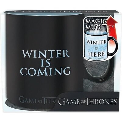 Чаша ABYSTYLE GAME OF THRONES Heat Change Mug Winter is here, Сменящ се цвят, King size, Черен