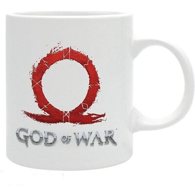 Чаша ABYSTYLE GOD OF WAR, Logo, Порцелан, Бяла