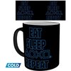 Чаша ABYSTYLE PLAYSTATION Mug Heat Change Eat Sleep Repeat, Сменящ се цвят, Черен