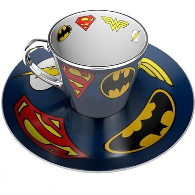 Комплект ABYSTYLE DC COMICS Mirror mug & plate set Logo, Чаша, Подложка с емблеми