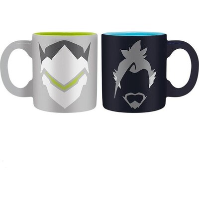 Комплект чаши ABYSTYLE OVERWATCH 2Hanzo and Genji, Espresso, Черен/Бял