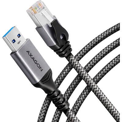 AXAGON ADE-AM15 USB-A 3.2 Gen 1 - RJ-45 cable, Gigabit Ethernet 10/100/1000, 1.5m, braid