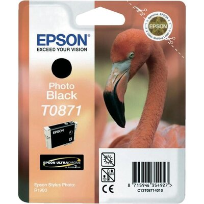 Консуматив Epson T0871 Photo Black Ink Cartridge - Retail Pack (untagged) for Stylus Photo R1900