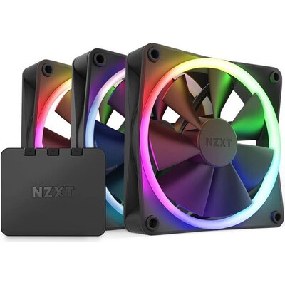 Комплект вентилатори NZXT F120 RGB Black 3 броя и NZXT RGB контролер